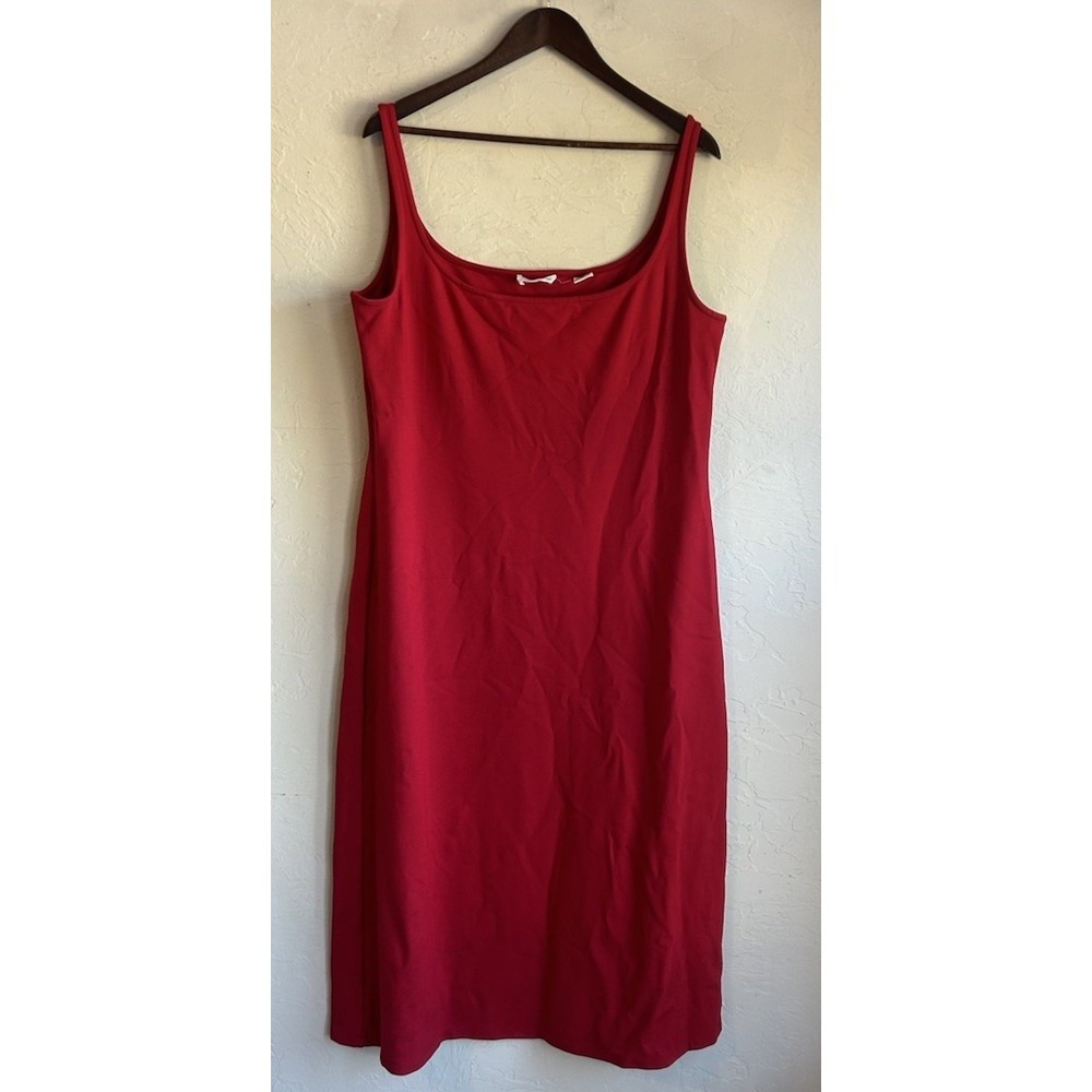 Marcella NYC Crawford Midi Dress XXL Red Square Neck European Ponte Minimalist
